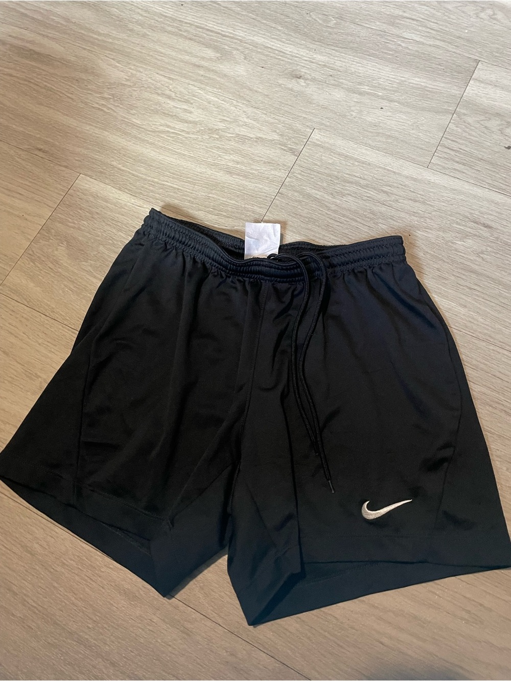 Nike Men’s Black Athletic Training Shorts with White Swoosh
